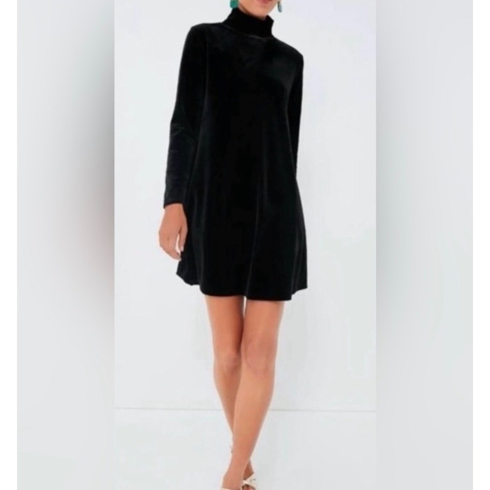 Pomander Place Velvet Long Sleeve Mottershead Dress Women Black XS